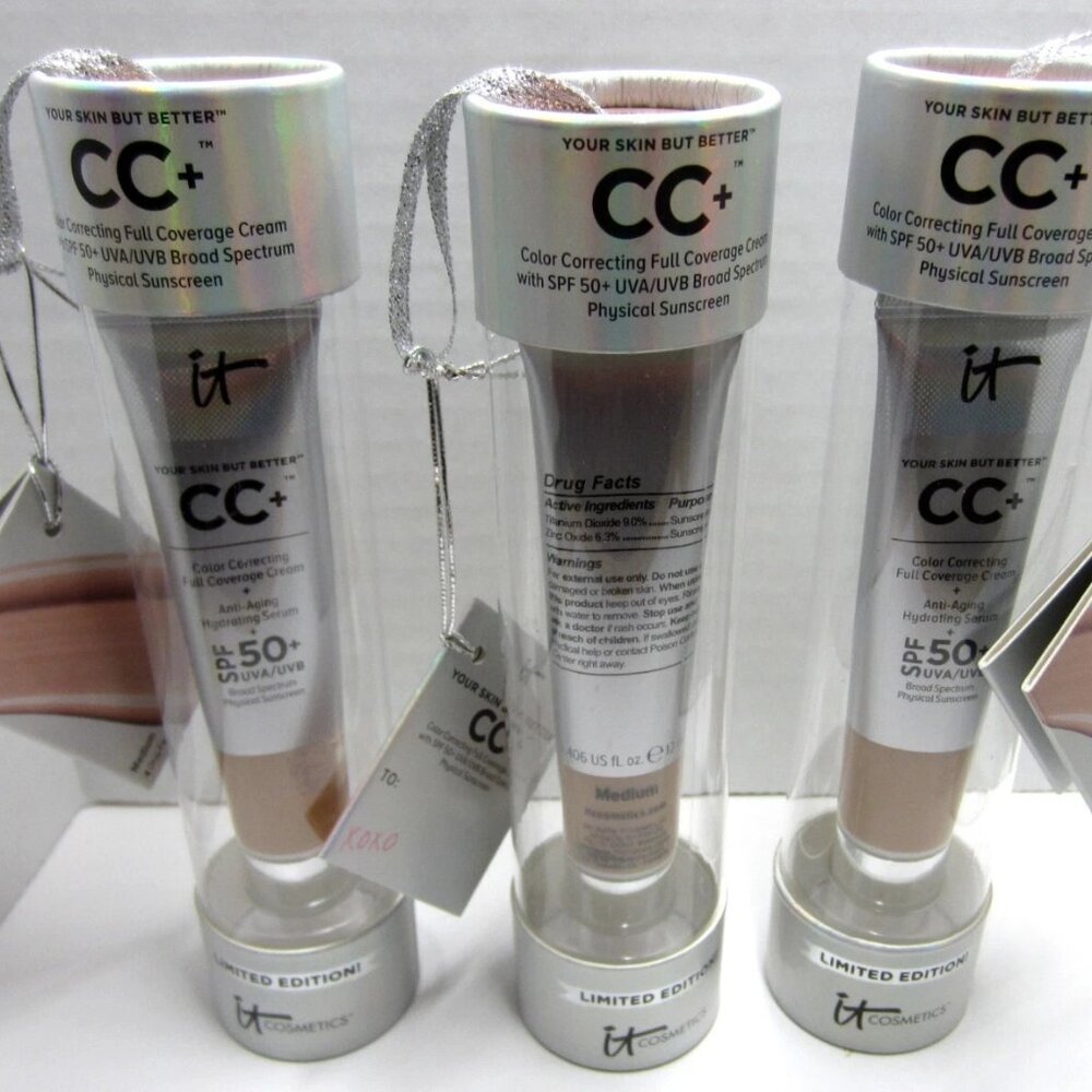It Cosmetics Color Correcting Full Coverage Cream -MEDIUM- 0.406 oz - Lot of 3 -